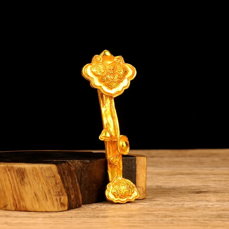 Alloy Gilded Small Ingot Ruyi Antique Base
