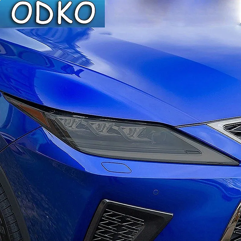 2 Pcs Car Headlight Protective Film Transparent Black TPU Sticker For Lexus RX 350 300 450h 2016 2017 2018 2019 2020 Accessories