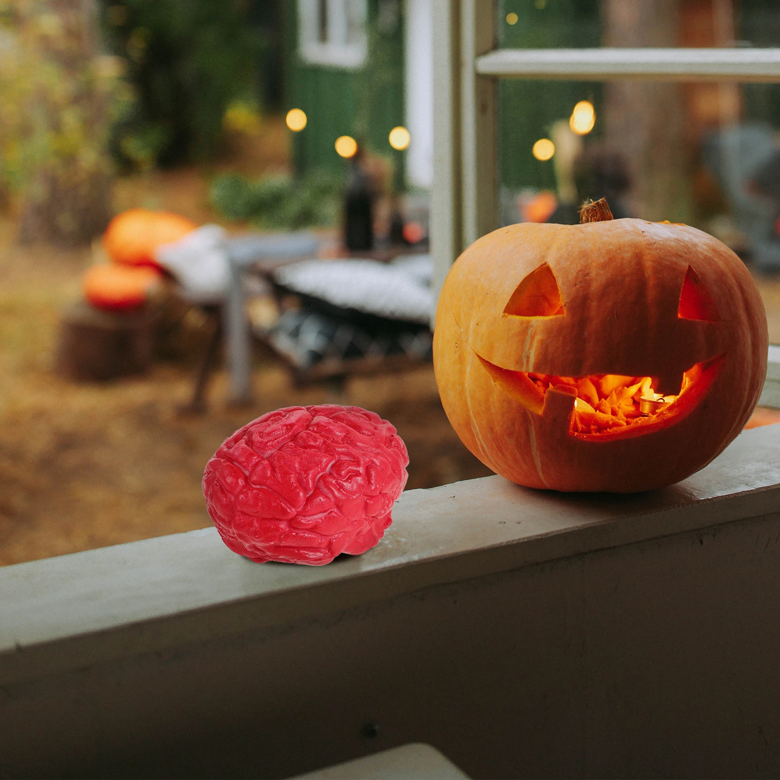 2 Pcs Simulated Brain Props Human Fake Halloween Decor Scary Decorations Body Parts Brains Outdoor Zombie