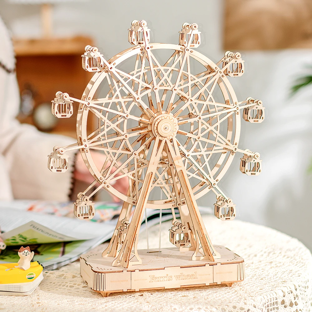 

Rolife 3D Wooden Puzzle Ferris Wheel DIY Model Building Kit Brain Teaser Puzzle Toys Christmas Birthday Gifts for Adults Kids