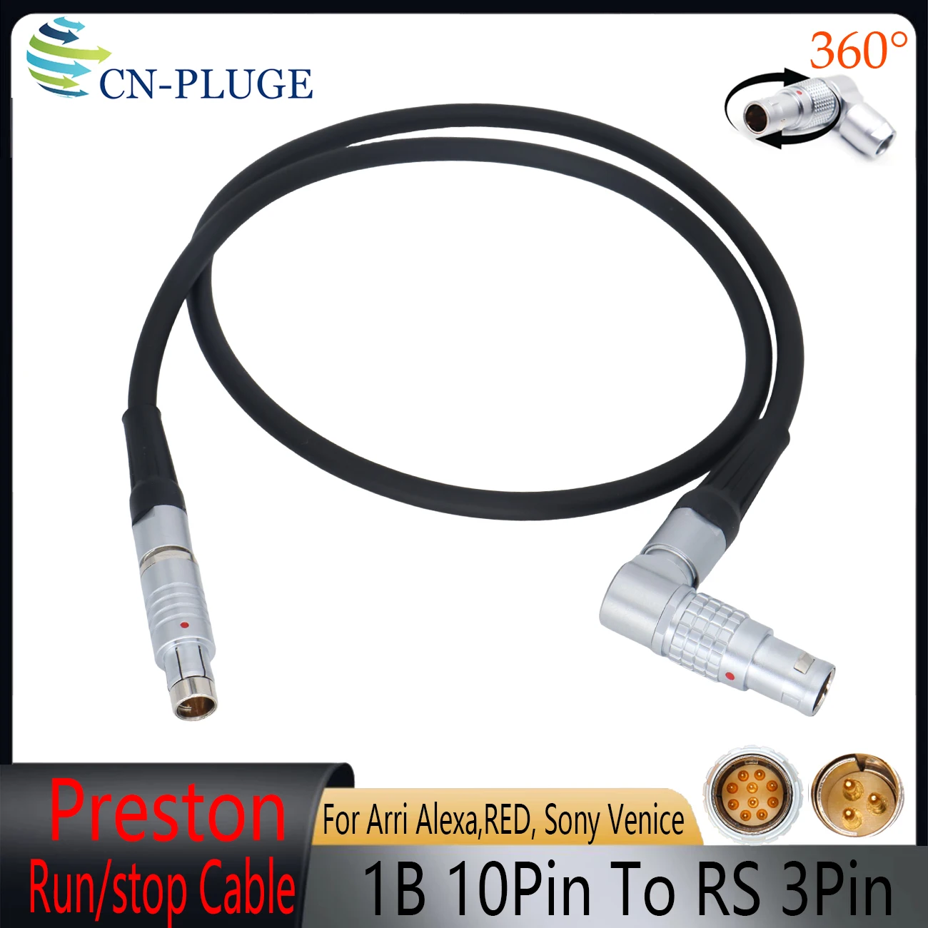 Preston MDR-3 and MDR-4 10pin to RS 3Pin Run/stop Power Cable for ARRI Alexa,RED, Sony Venice