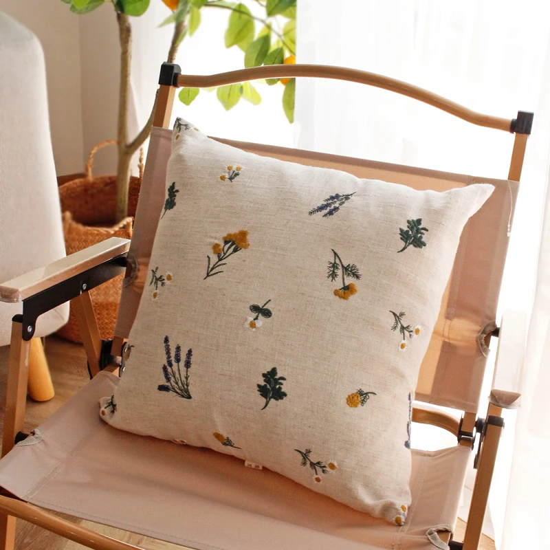 

Cotton Linen Decorative Throw Pillow Cover Embroidery Square Cushion Cover Pillowcase for Sofa Bedroom Couch body pillow cases