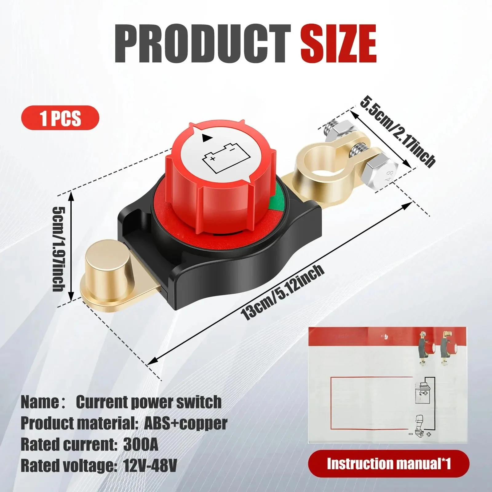 Power System Protection Battery Disconnect Switch Heavy Duty Switch 275A Rated Current Integrated Connection Posts