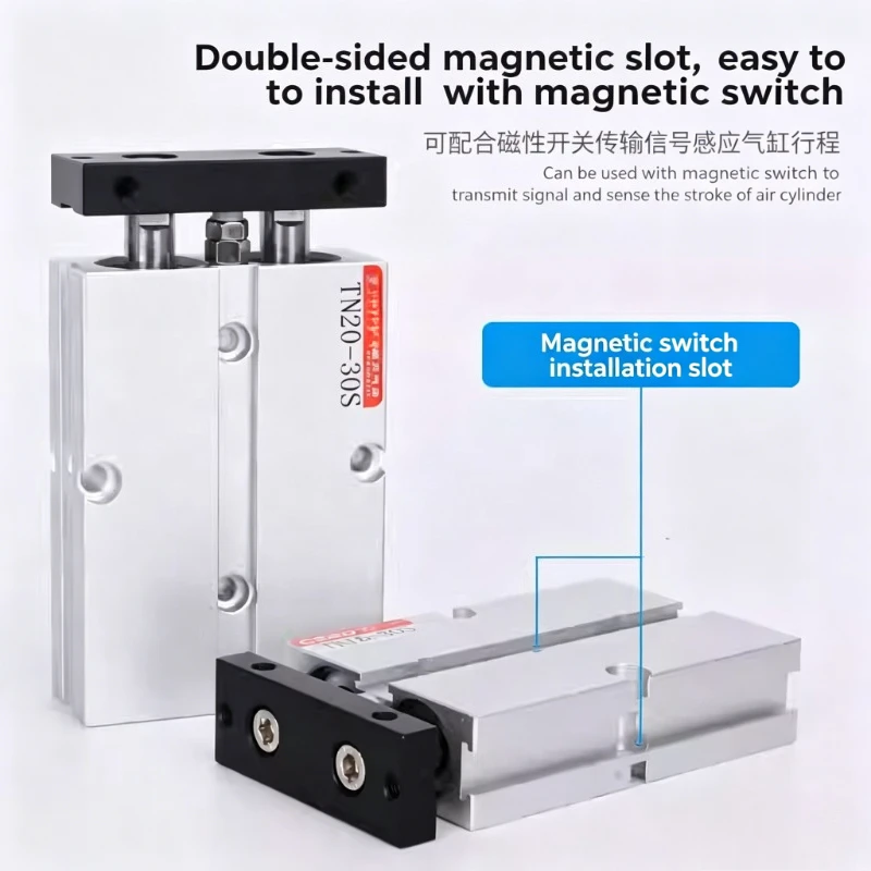 TN Double Rod Double Axis Long Stroke Extended Cylinder Small Pneumatic TN10/16/20/25/32-200X300*400*500mm