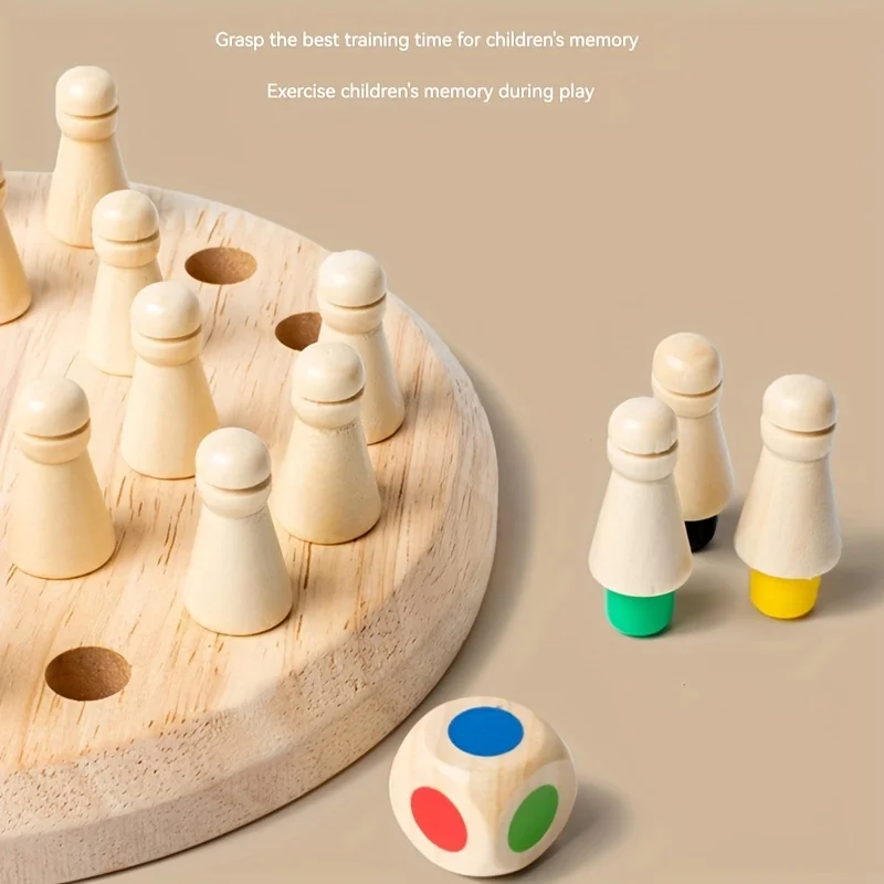 Wooden Memory Match Stick Chess Color Game Board Puzzles Montessori Educational Toy Cognitive Ability Learning Toys For Children