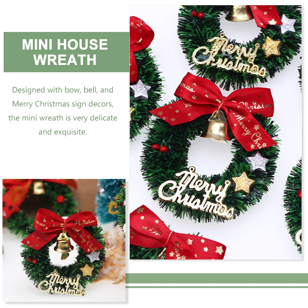 10 Pcs Wall Decoration Christmas Tree Wreaths Dining Table Decorations Miniature Simulated Furniture Ornament Bow Plastic Front image 5