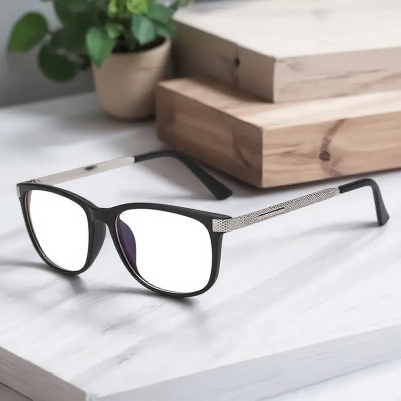 

Vintage Glasses Frame Retro Small Square Clear Lens Metal Frame Matte Black Lightweight Unisex Eyewear For Comfortable Fit
