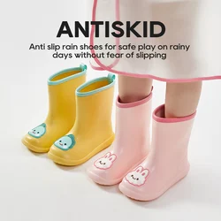 UTUNE-botas de goma antideslizantes para niño y niña, zapatos de lluvia con dibujos animados, para exteriores