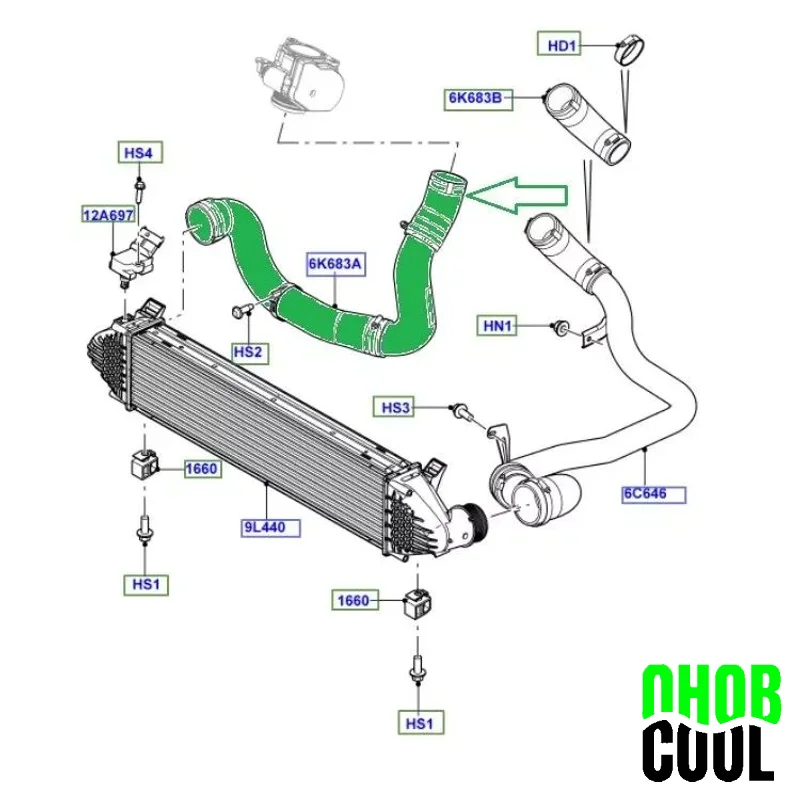 

Для Land Rover LR2 Freelander 2 2,2 TD4 2008-2014 гг., автомобильный силиконовый интеркулер для двигателя, силиконовый ремонтный шланг коллектора