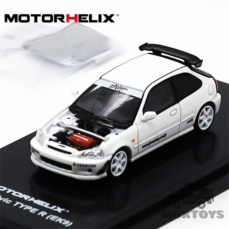 

MOTORHELIX 1:64 Civic TYPE R (EK9) j's Racing White Diecast Model Car