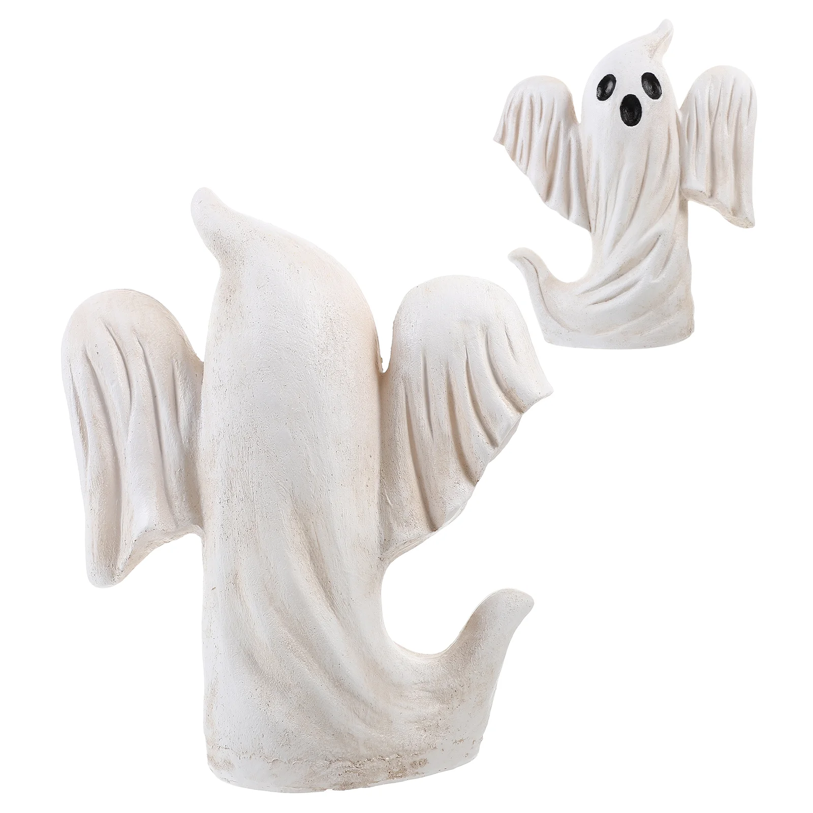 

Halloween Pumpkin Resin Ornaments Light up Ghost Figurine Cute Flying Ghosts Statue Indoor Decor Dining Table