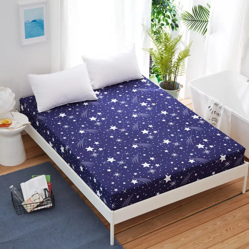 1pc Printed Cotton Fitted Sheet Mattress Cover Sheets For Bed Four Corners With Elastic Band Bed Sheet(No Pillowcases)bed cover