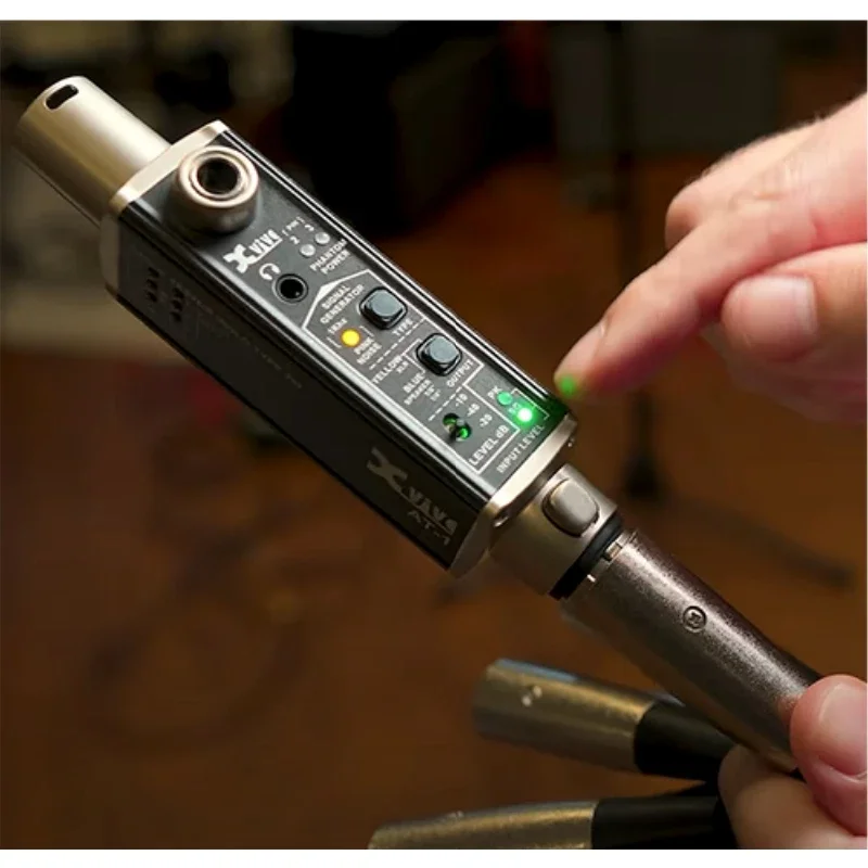 Portable Audio Tester with Signal Generator emits 1 kHz tones or pink noise audio signals