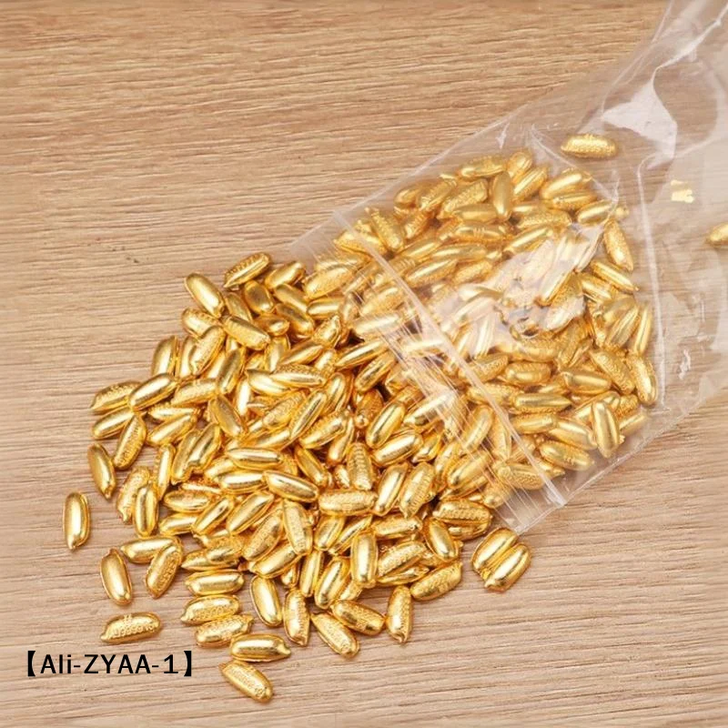 【A】100PCS Plastic Gold Attract Wealth Luck Charms Mini Dollars Ingots Gold Melon Seeds Handicraft