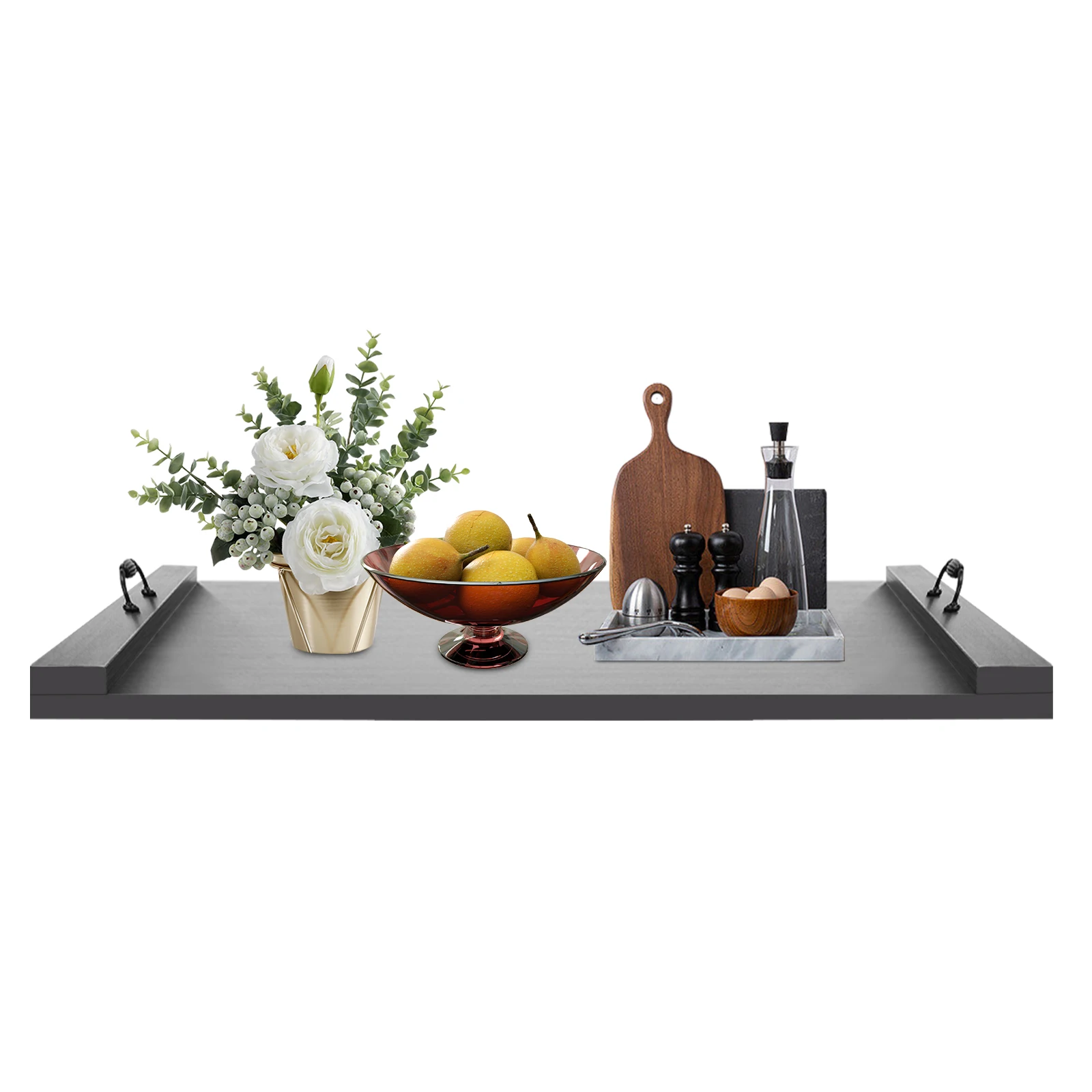 

Stove Top Cover Wooden Board with Handles for Extra Kitchen Workspace and Food Tray Use