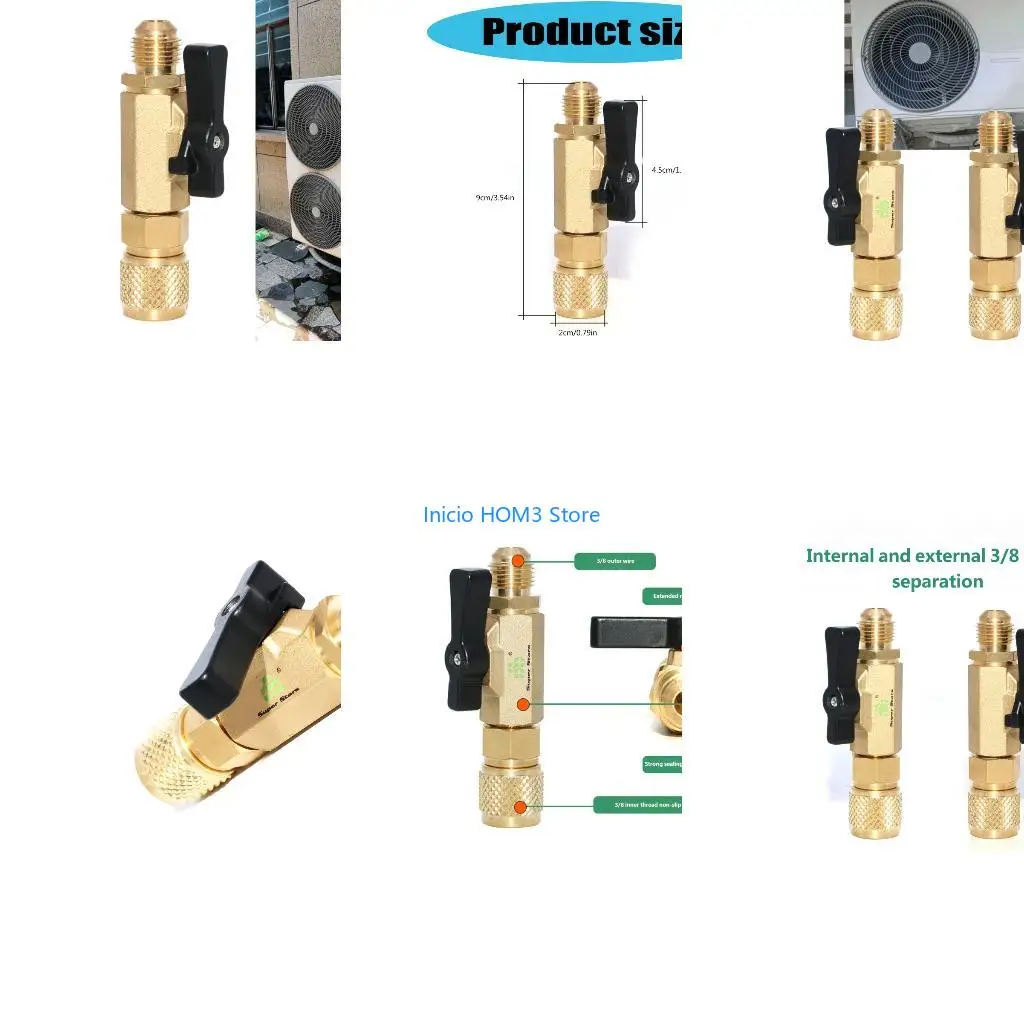 A5YD Brass Straight Refrigerating Ball Valves With 3/8inch Port Charging Safety Valves for Efficient Charging Easy to Install