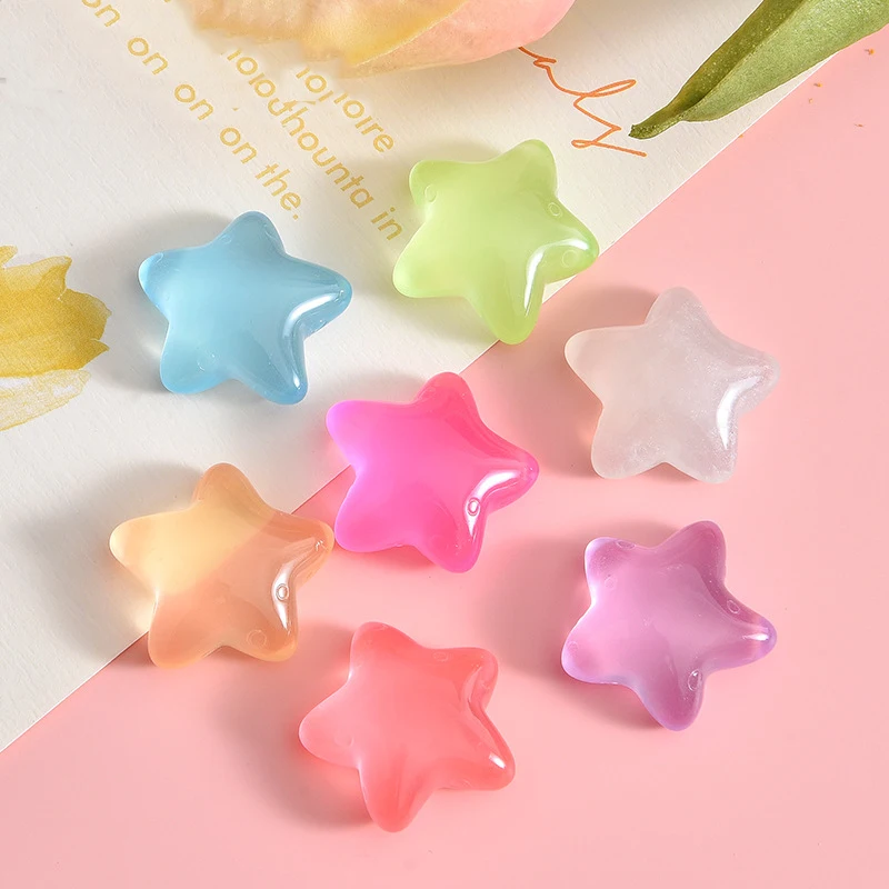 10Pcs Mini Glow-in-the-dark Colorful Little Stars Micro Landscape Ornament DIY Cell Phone Case Fridge Stickers Resin Crafts