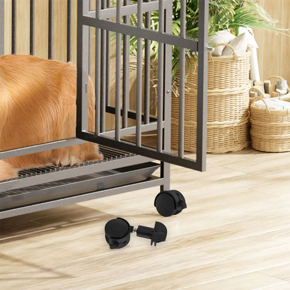 

6 Pcs Cat Cage Accessories Casters Oversized Transport Wheels Dog Furniture Plastic