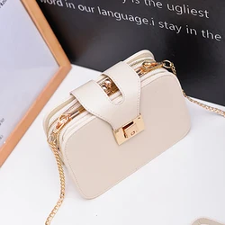 New Fashion Women Shoulder Crossbody Bag Chain Strap Flap Purse Ladies Clutch Bag Leather Messenger Bags with Metal Buckle сумки