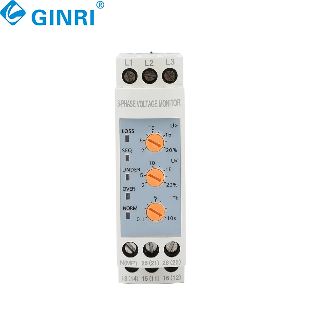JVRD-380NW 3P+N OVER & UNDER Voltage Control Relay Phase Sequence Monitor Three Phase Voltage Protection Relay Neutral Loss