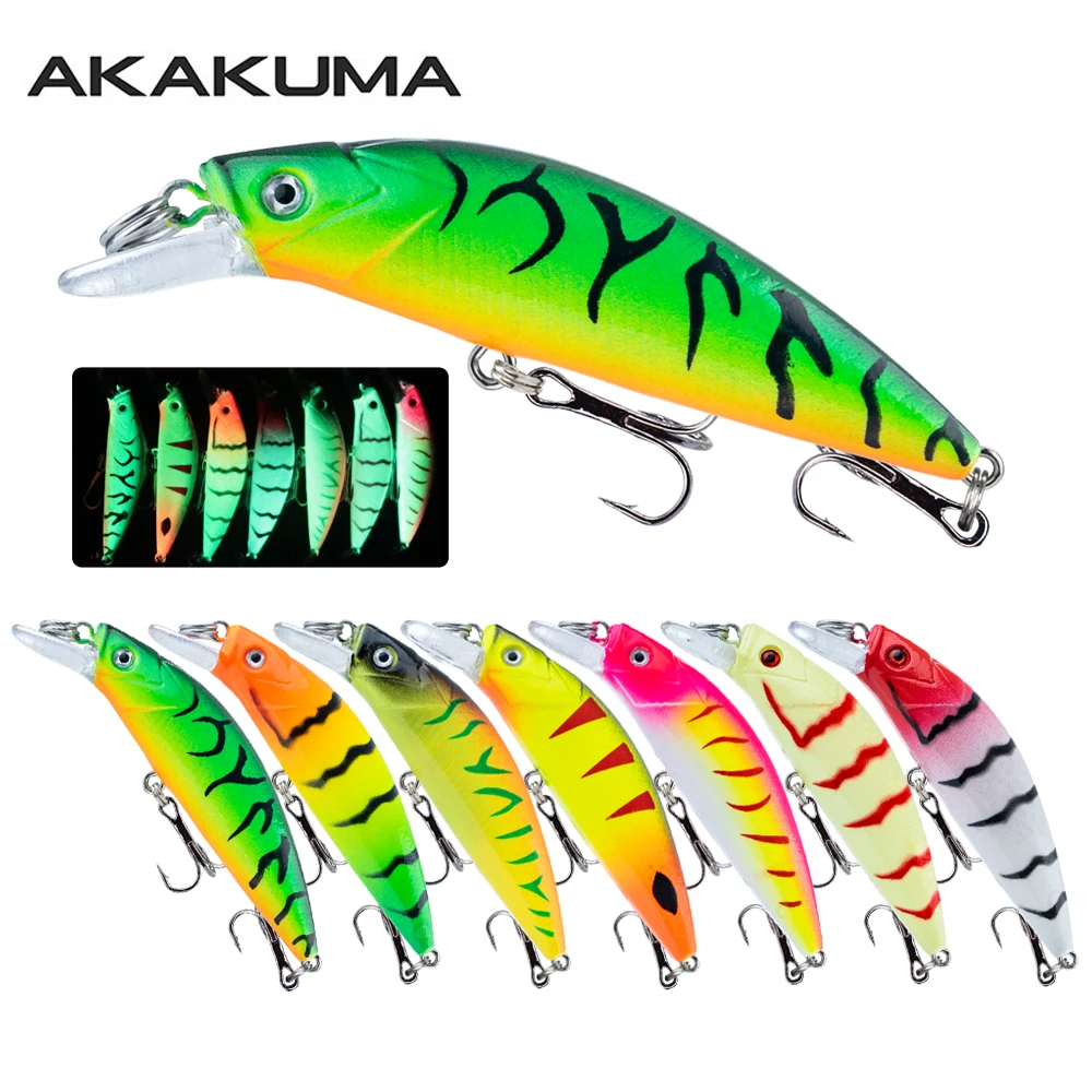 7 Stück sinkender Minnow-Köder, 6 g/5,9 cm, leuchtender Gussköder mit 3D-Augen, Swimbait für Forelle und Barsch, künstlicher harter Köder