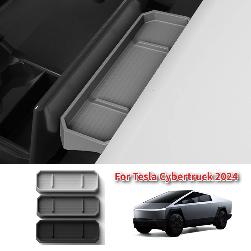 

Screen Rear Storage Box for Tesla Cybertruck 2024 Silicone Instrument Panel Storage Box Organizer Accessories for Cyber Pickup
