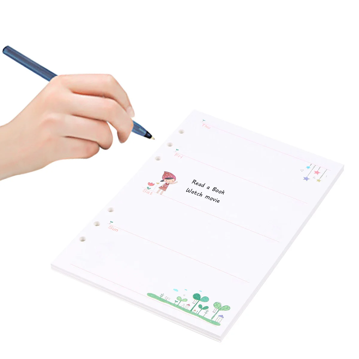 2Pcs A5 6 Holes Paper Refills for Binder Notebook Journal Planner Portable Filler Sheets Ideal Travel Office School Use