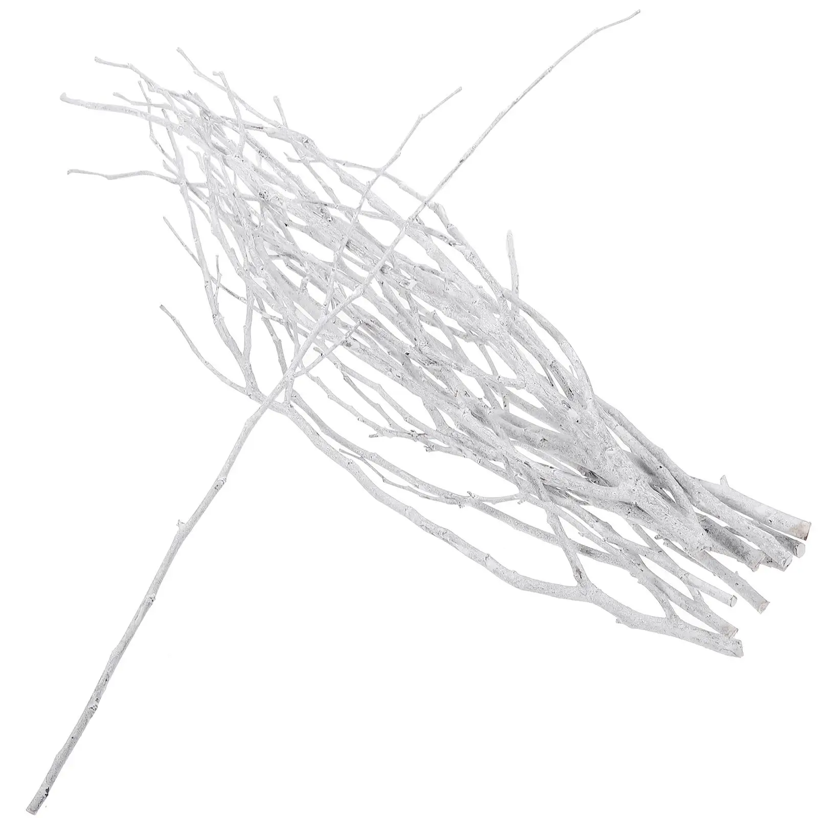 

10 White Branches 50cm Dried Twigs for Vase Decoration Garland Craft Christmas Tree Wreath DIY Fillers Decorative Sticks