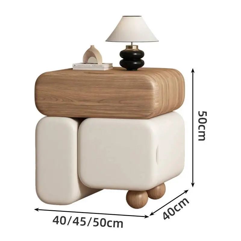 

Style Storage Drawers Luxury Nightstands Cute Cream Aesthetic Bedside Table Simple Design Mesa De Noche Bedroom Furniture