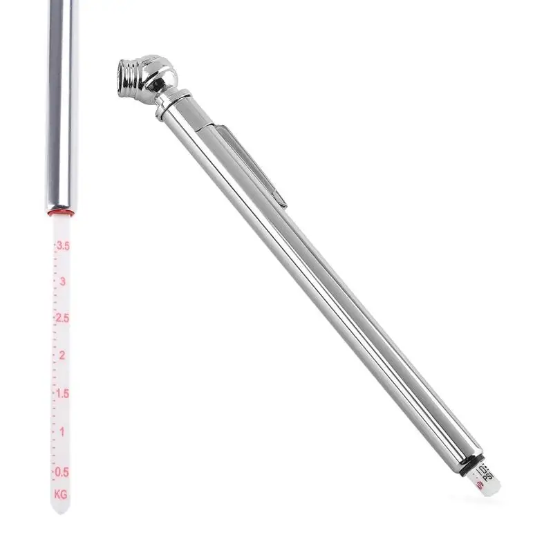 Pencil Tire Pressure Gauge Accurate Mechanical Air Gage Stainless Steel Stem 5-50 for ATVs, for