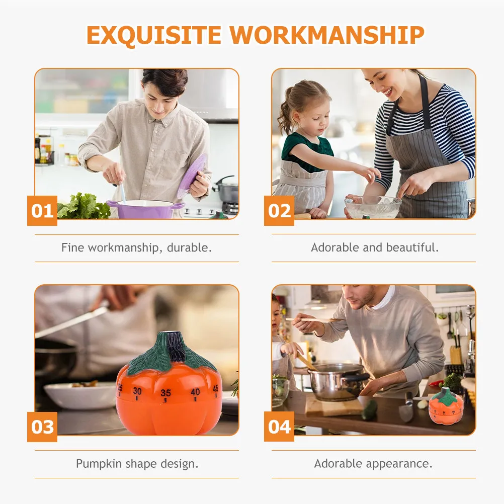 Pumpkin Timer Mechanical Kitchen Cooking Reminder Study Testing Cooking Baking Countdown Time Reminder Halloween Party Favor
