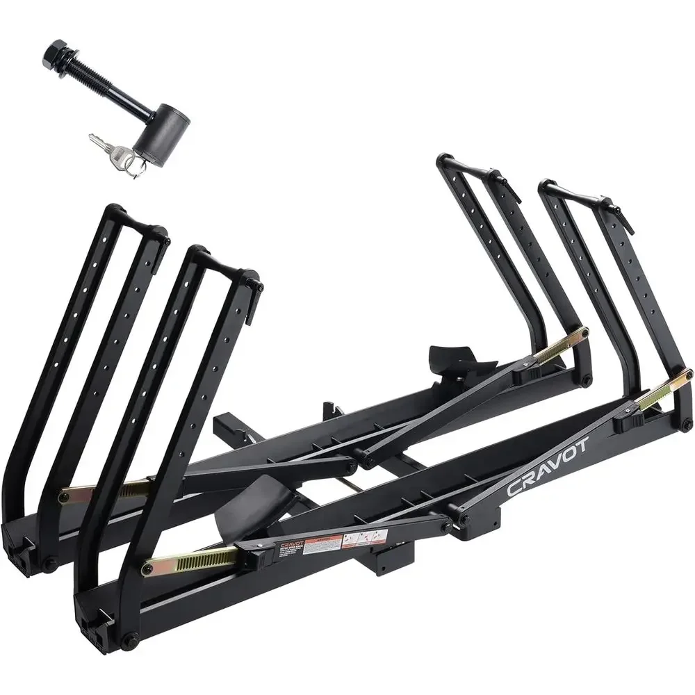 

Dual Arm Electric Bike Carrier, 200lbs Capacity, Fits 5 Tires, Compatible with 2 Hitch
