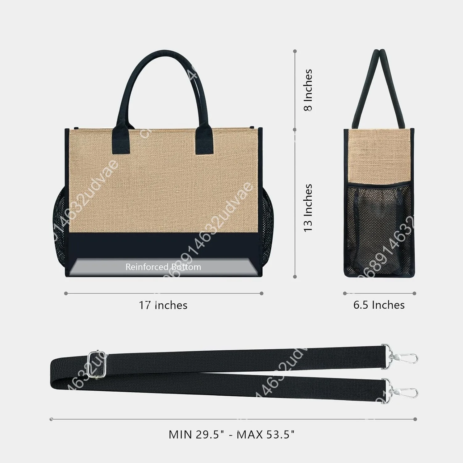 TOP Design Personalized Initial Canvas Tote Bag, for Wedding, Birthday, Beach, Perfect Gifts for Women, Mom, Teachers, Friends