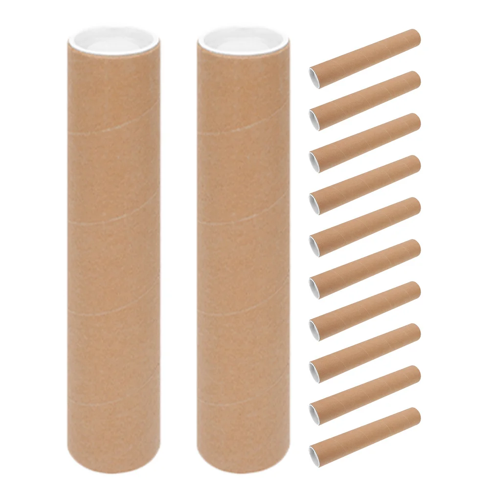 12pcs Kraft Paper Tubes 2 Inch Diameter Heavy Duty Poster Storage Tube For Artwork Drawing Mailing Reusable Paper Tubes Crafting