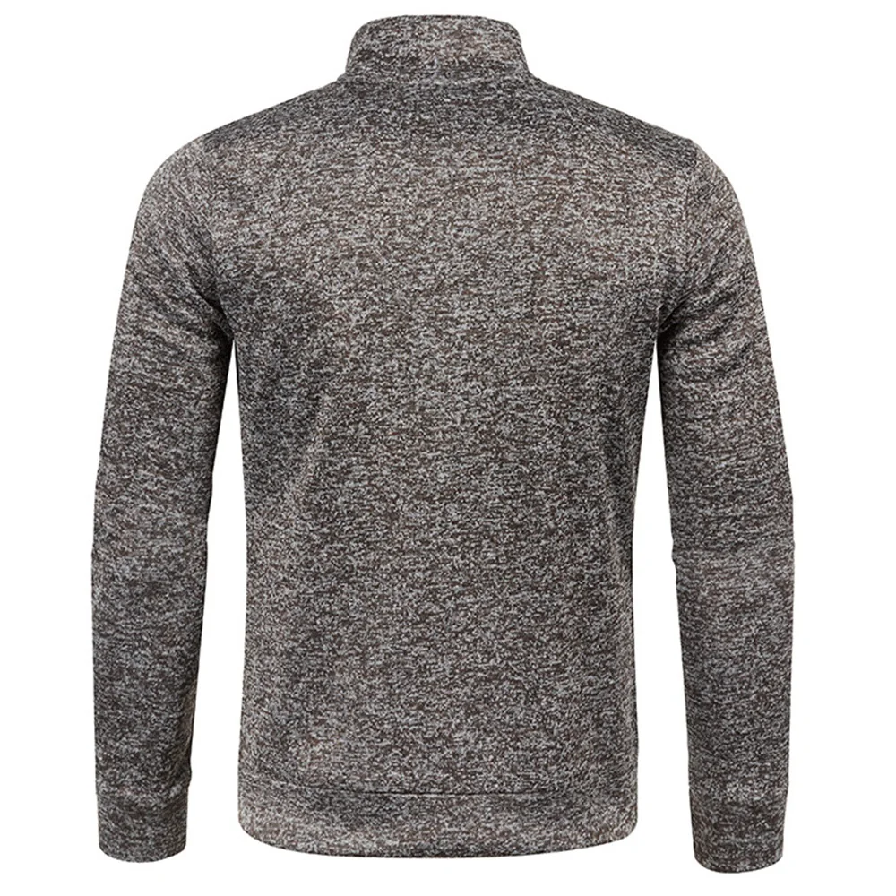 Männer Pullover männer Dicker Sweatshirts Halb Zipper Pullover für Männliche Hoody Mann Sweatshir Herbst Einfarbig Rollkragen Pullover – Detail 12