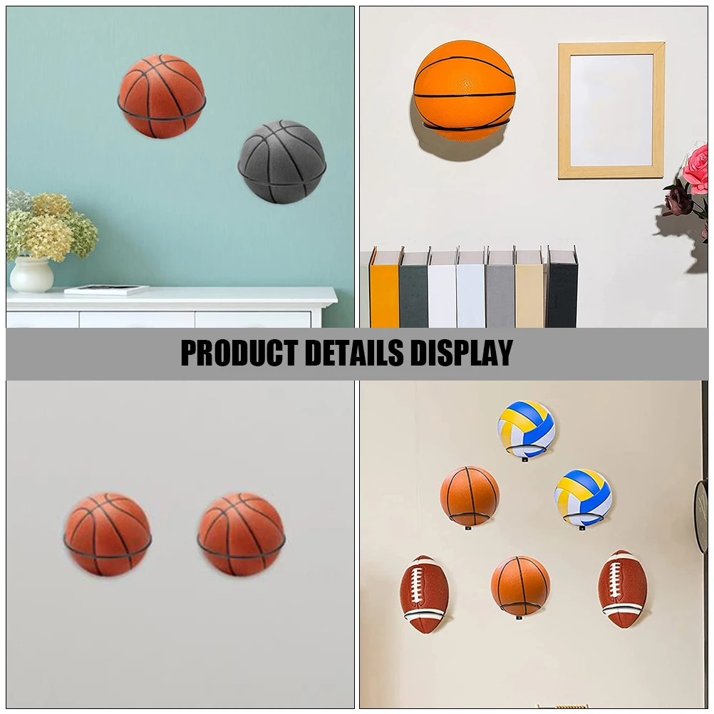 แขวน Ball Rack บาสเกตบอล Mount ผู้ถือจอแสดงผลฟุตบอล Wall Organizer ลูกบอลกีฬาขาตั้งเหล็กแข็งแรงทนทานวัสดุเก็บ