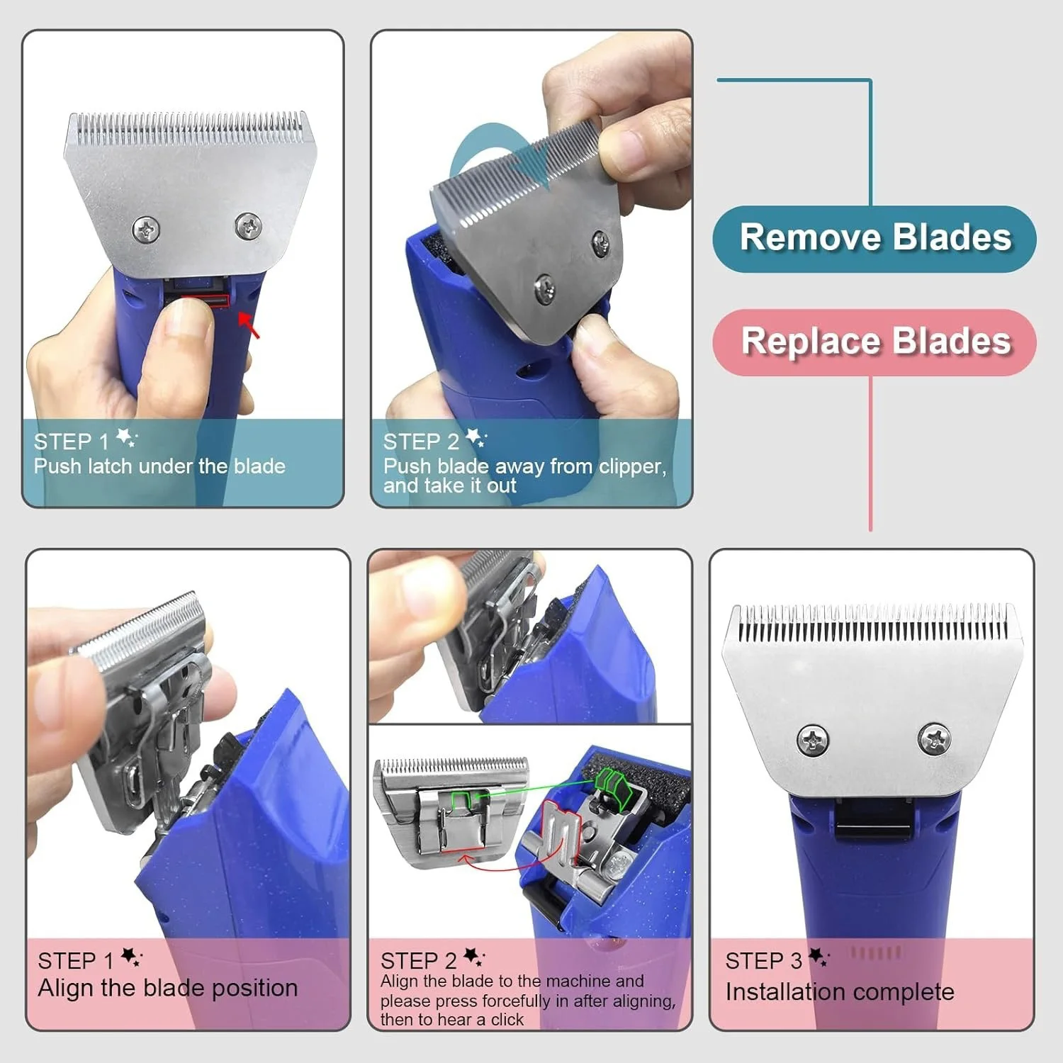 4FW Wide A5 Pet Clipper Blade Stainless Steel,Replacement Grooming Blade Fit Andis Oster Wahl,for Dog Cat Horse Large Animals