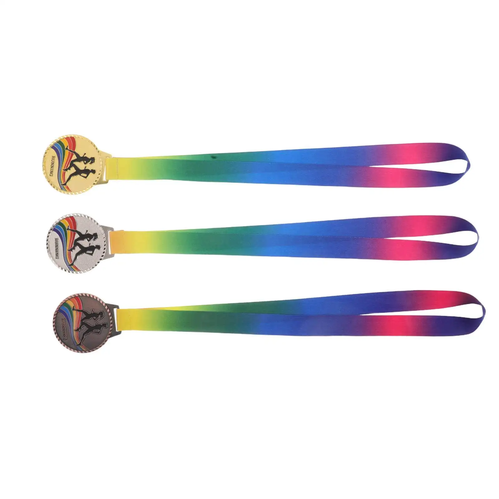 3Pcs Sports Medal Pack Alloy Racing Medal for Marathon Runners Gold Silver Bronze Engraved Event Award Outdoor Fitness