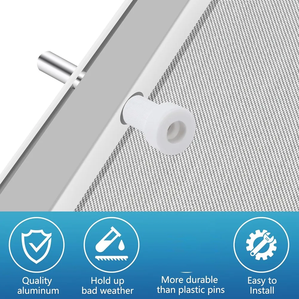 B62B-12-Pack Window Screen Plunger Latches(Aluminum Alloy) With Caps-5/32
