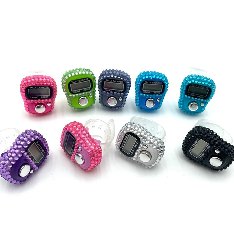 Portable Resettable Digital Display Counter Golf Count Braided Prayer Accessories Electronic Finger Counter Ring Finger Click