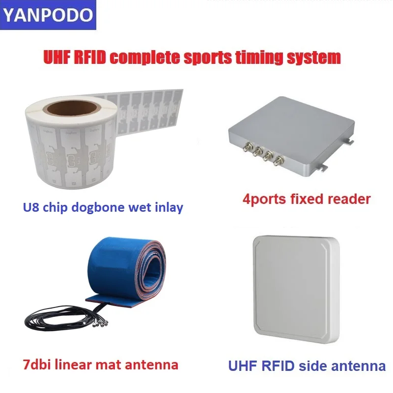 Yanpodo Long range 1-35m Integrated UHF RFID Passive Timing Reader for Marathon Sport with Roll Ground Mat Antenn