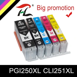 HTL PGI250XL CLI251XL ink cartridge compatible for Canon ip7220 8720 MG5420 MX922 MX722 IX6820 MG5620 MG5520 MG6420 MG6620