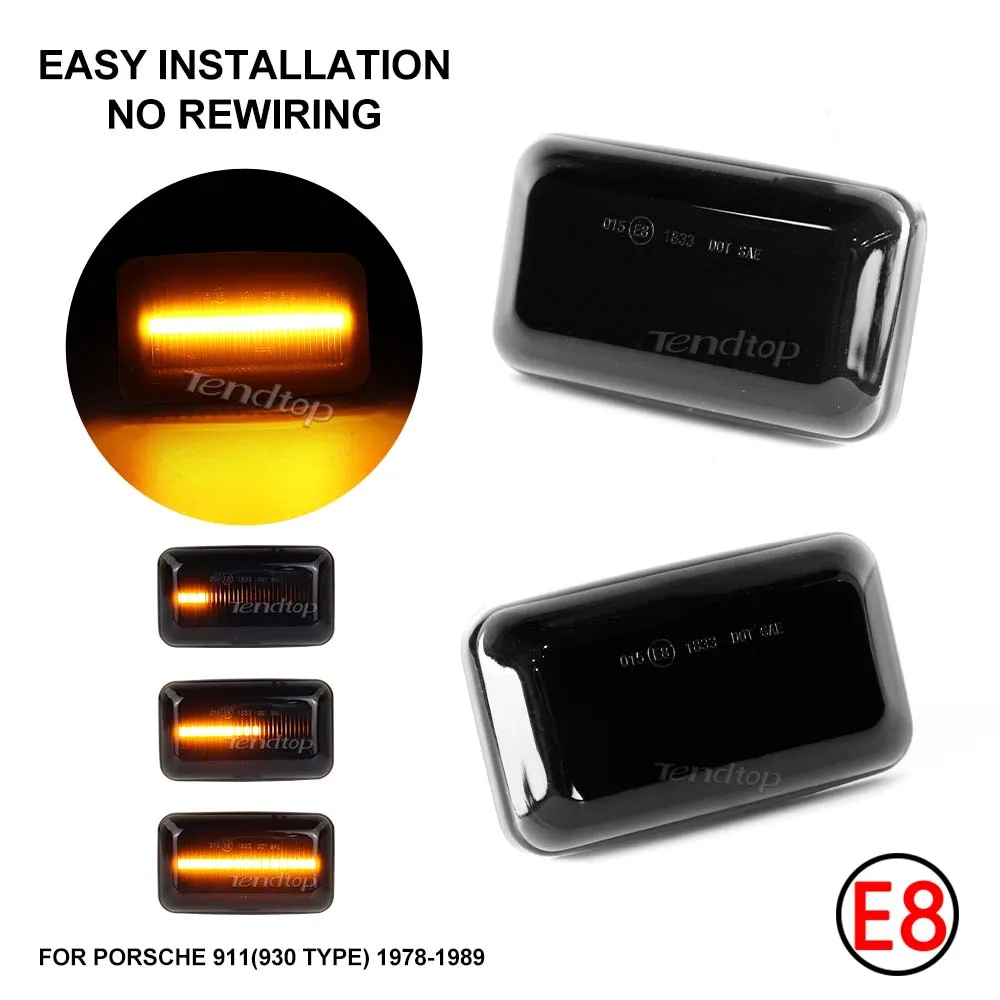 LED Dynamic Blinker Flashing Side Marker Lamp Turn Signal Light For Audi A6 S6 100 C3 C4 200 80 90 B2/B3/B4 Cabriolet Coupe V8