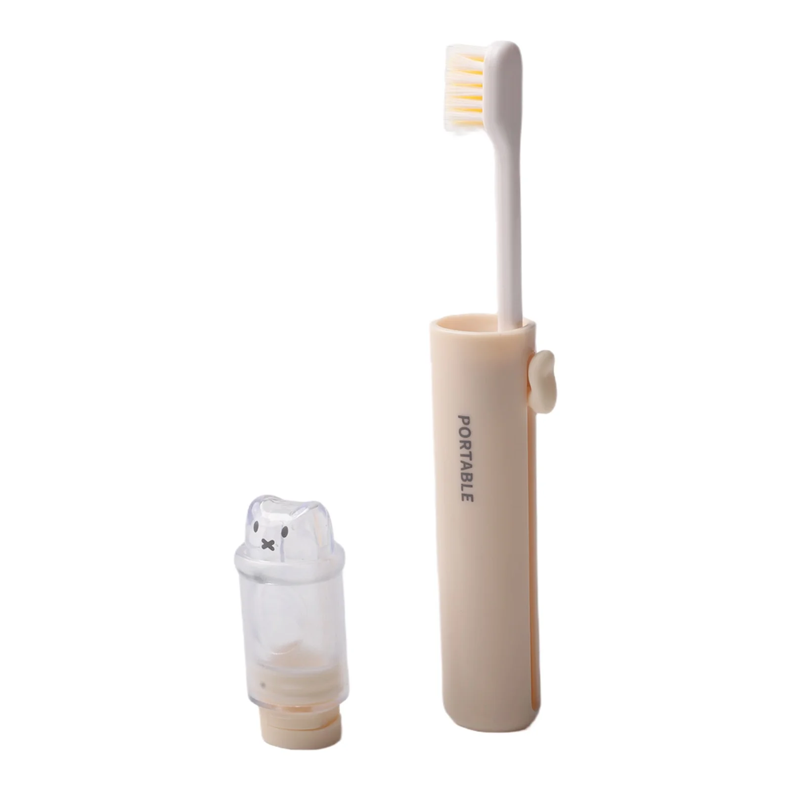 Compact Toothbrush Set For Travel With For 2-in-1 Function: Brush Head Plus Toothpaste Storage And Soft Bristle Technology