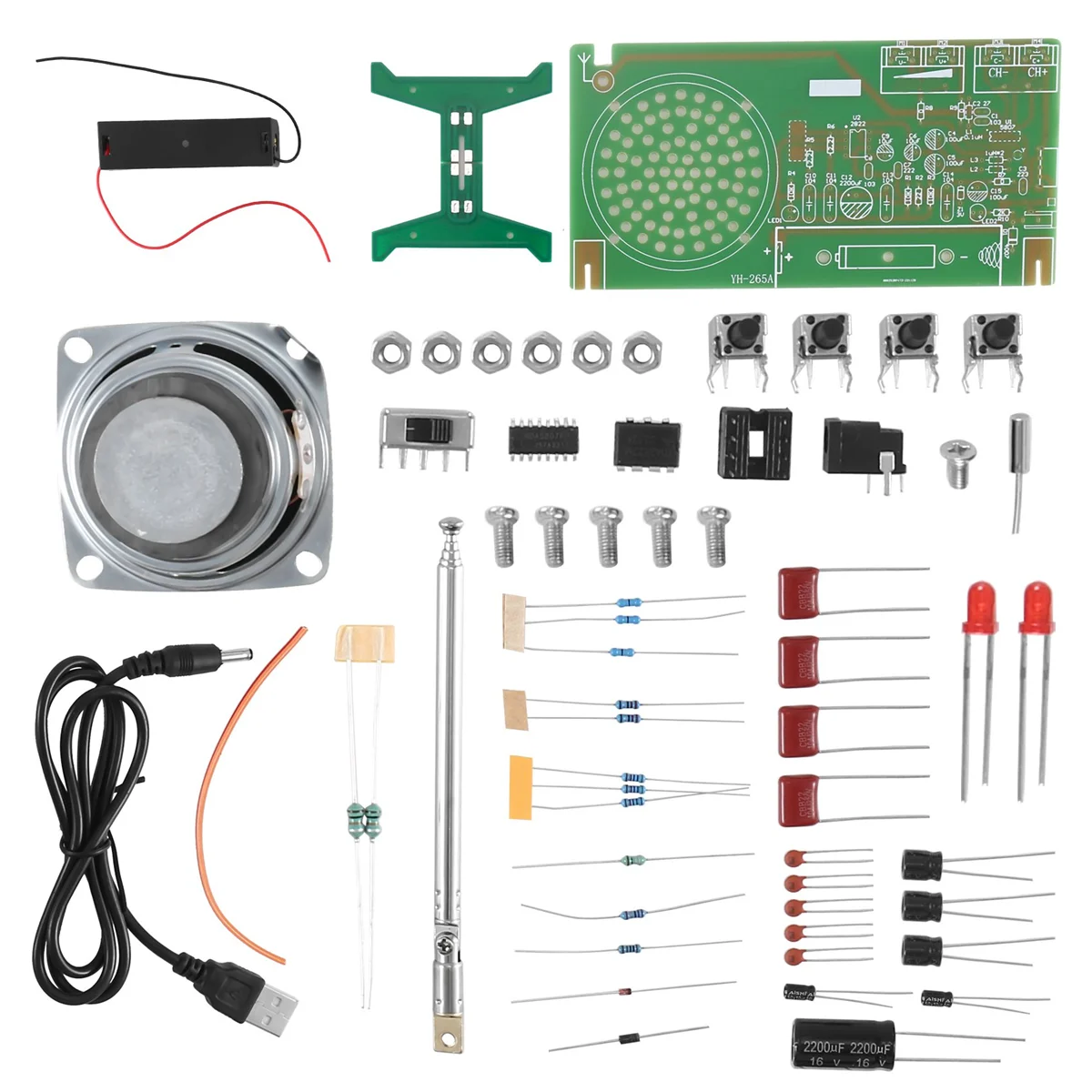 FM Radio DIY Kit RDA5807 FM Radio Receiver 87MHz-108MHz Frequency Modulation TDA2822 Power Amplifier