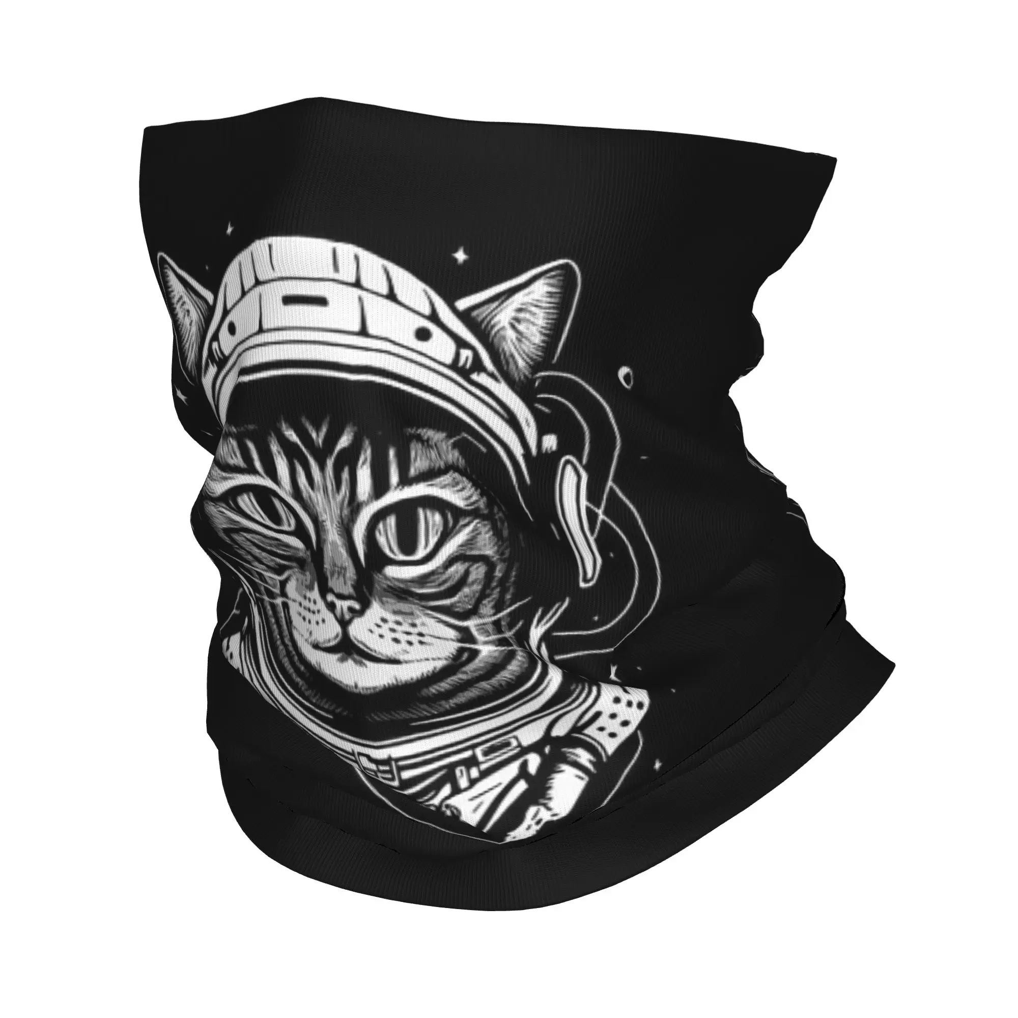 Space Cat Astronaut Bandana Neck Cover Printed Mask Scarf Multifunction Balaclava Cycling Unisex Adult