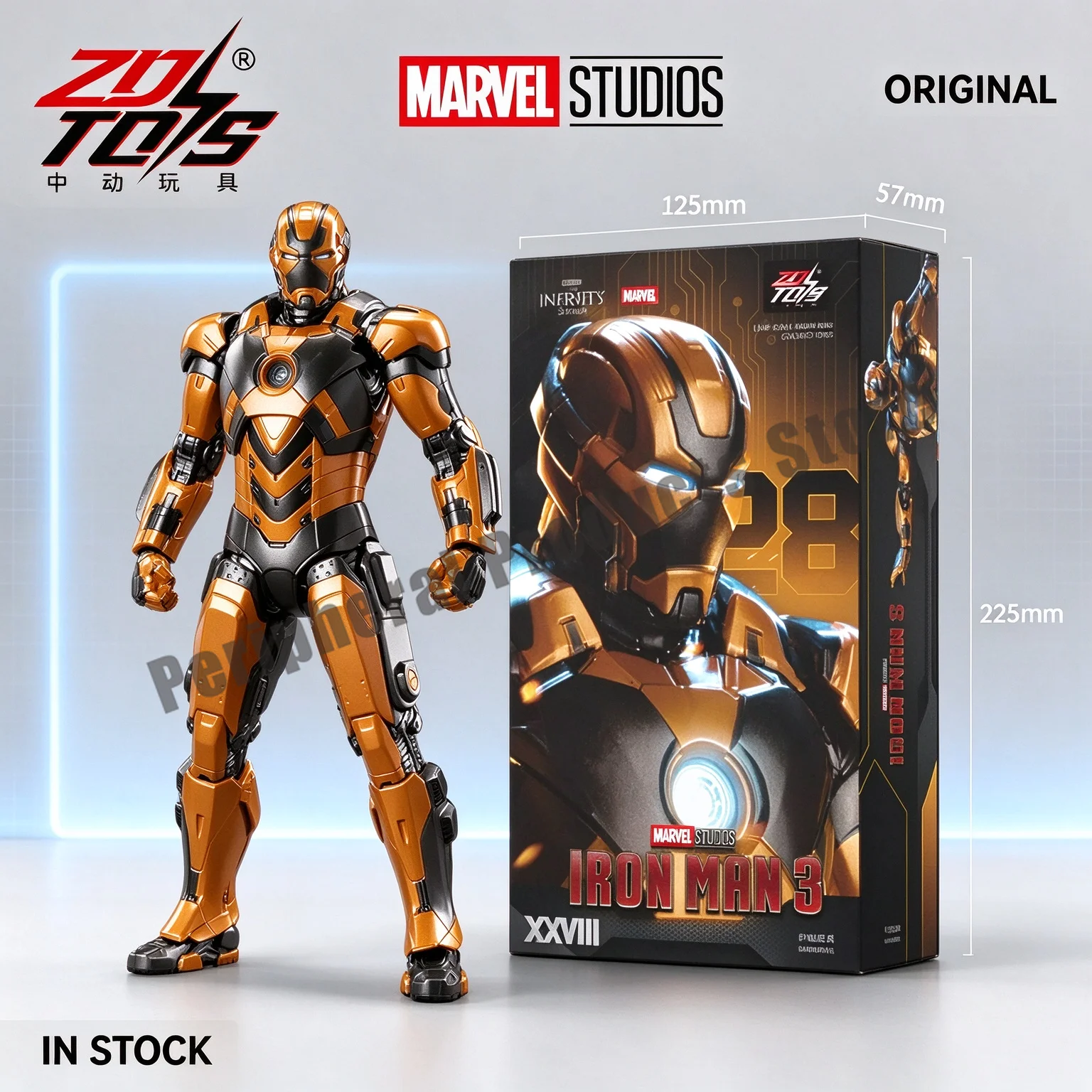 Figura de acción de Iron Man MK28 de ZD TOYS, modelo coleccionable a escala 1/10, producto original con licencia oficial de Marvel, listo para ser enviado.