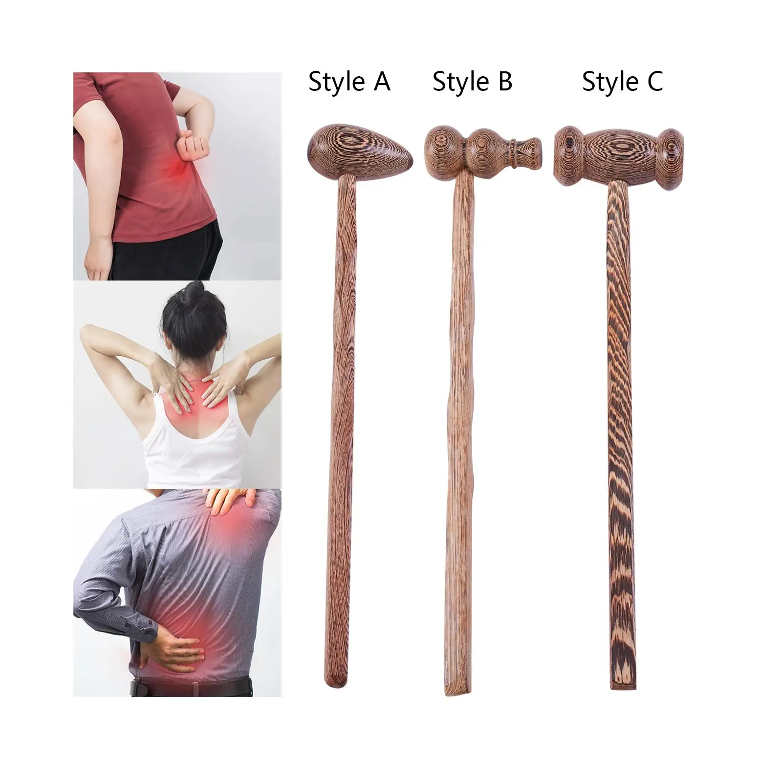 

Handheld Wood Massager Hammer Relax Long Handle Durable Gift Tapping Portable Wooden Manual Massager for Back Waist Hips Legs