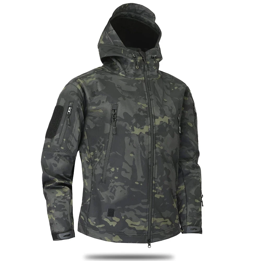 

Men's Military Camo Jacket Army Tactical Thermal Multicam Clothing Multi-pocket Hooded Windbreakers Camping Waterproof Jacket