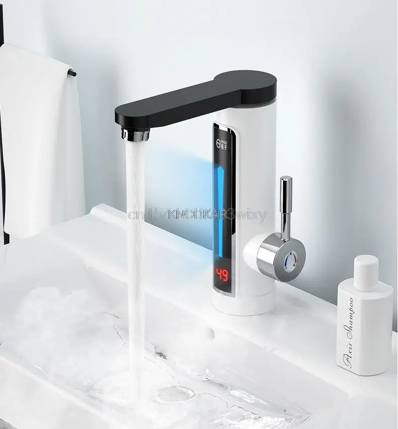 220V Instant Elektrische Boiler Kraan Tankless Verwarming Water Verwarming Kraan met Temperatuur Display Touch Schakelaar keuken